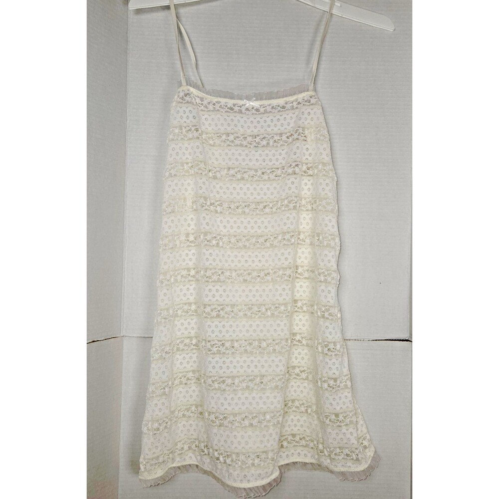 Wild Fable White IvoryLace Mesh Slip Mini Dress Size L NEW